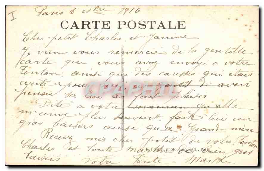 CPA Paris VII le pont de la Concorde et la Chambre des Deputes Quai d'Orsay  — Rückseite