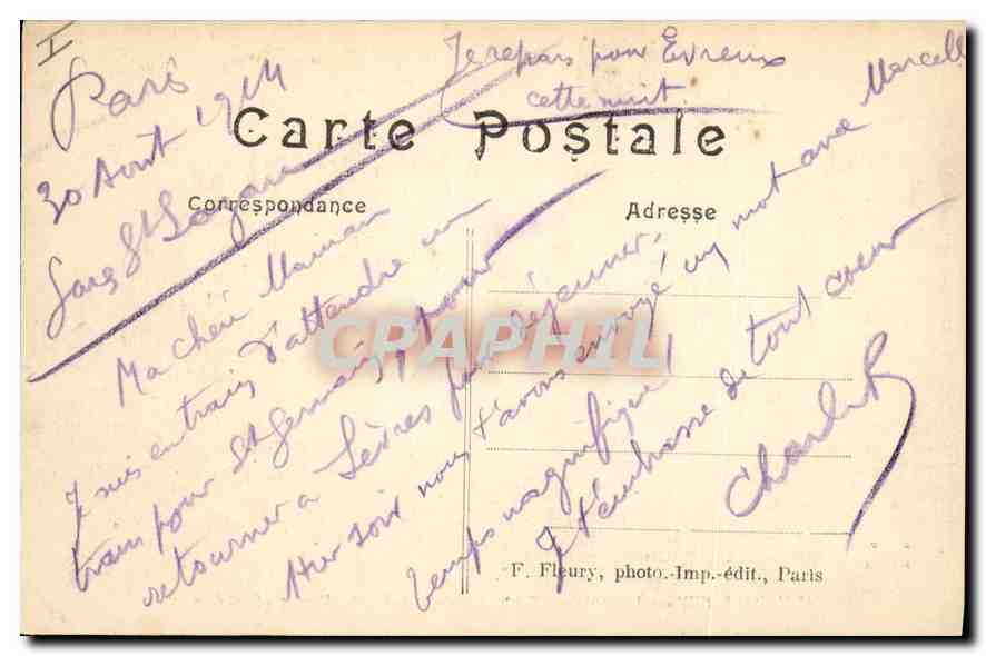 CPA Paris VII Le Pont de la Concorde et la Chambre des Deputes Quai d'Orsay  — Verso