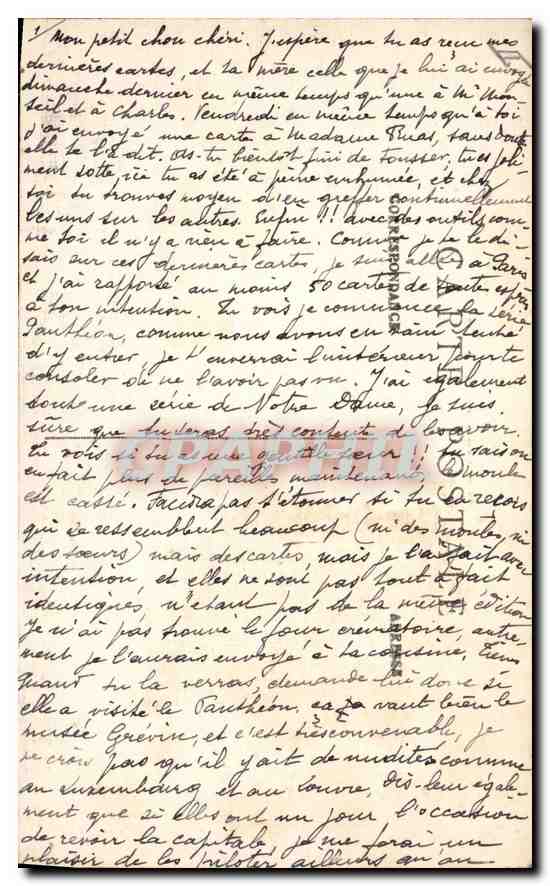 CPA Paris 7 arrt La Rue Soufflot et le Pantheon  — Rückseite