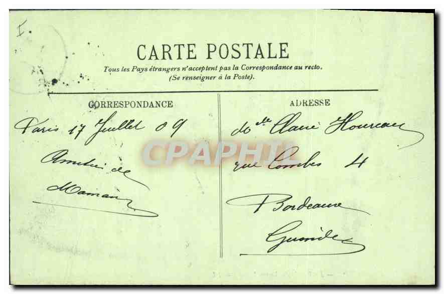 CPA Paris VI Le Palais du Luxembourg  — Rückseite