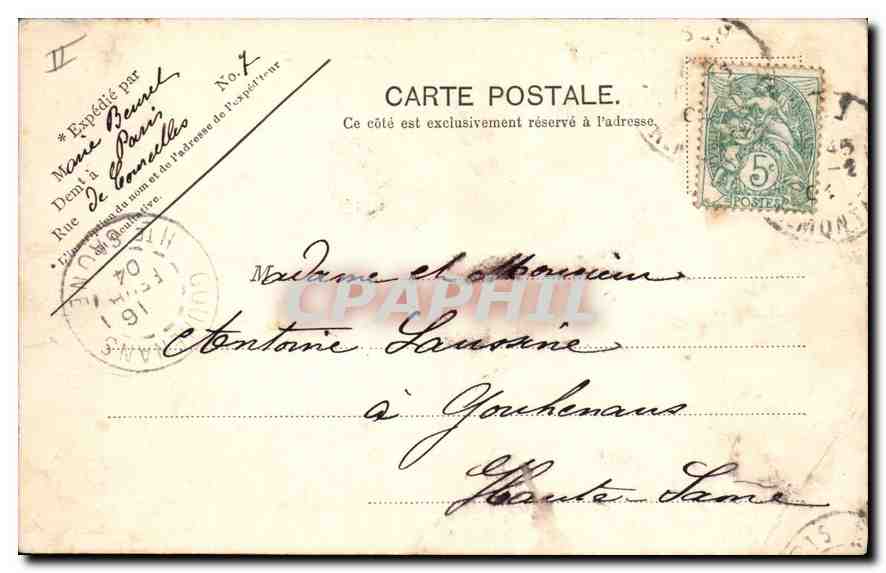 CPA Paris Palais et Jardin du Luxembourg  — Rückseite