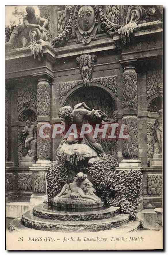 CPA Paris VIe jardin du Luxembourg Fontaine Medicie 
