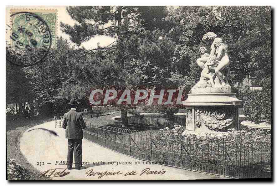CPA Paris une Allee du jardin du Luxembourg 