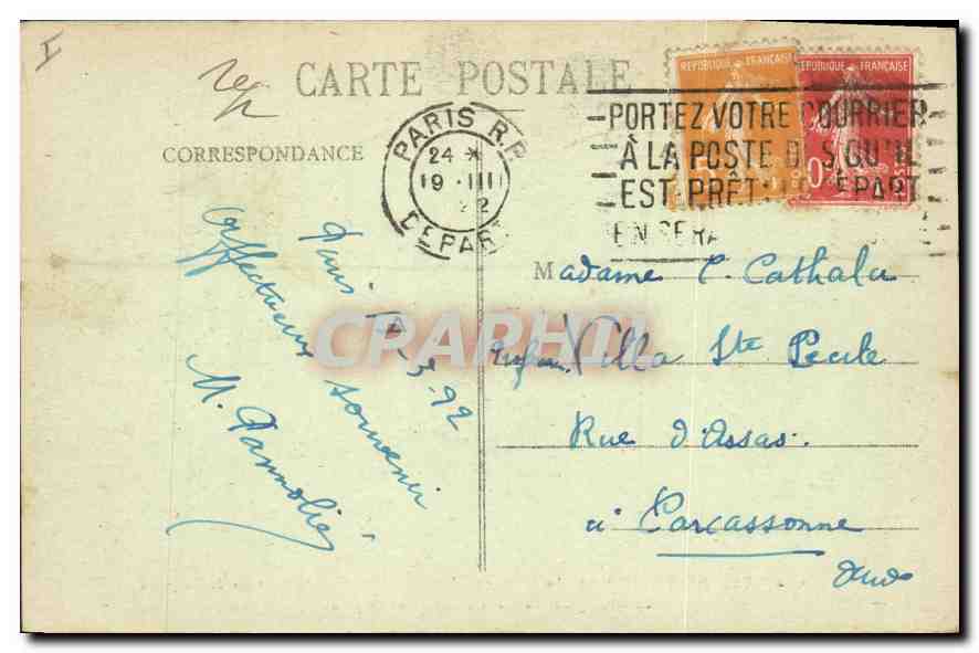 CPA Tout Paris Vie arr le petit Luxembourg artistique la fontaine de Carpeaux  — Rückseite
