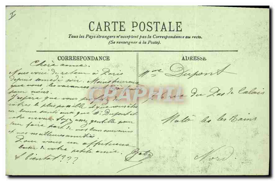 CPA Paris VIe le jardin du Luxembourg  — Verso