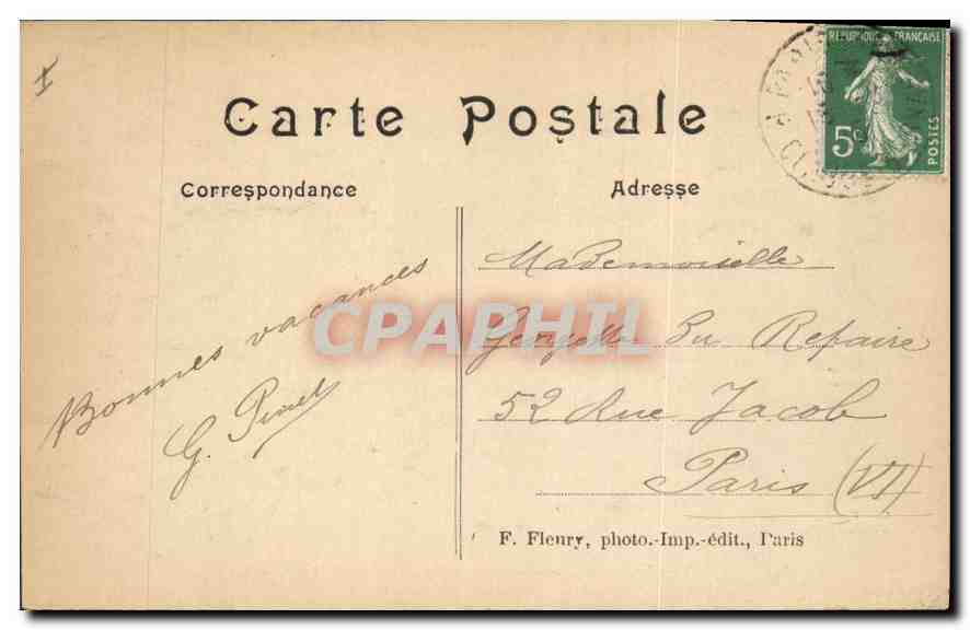 CPA Paris VIe jardin du Luxembourg Artistique Colonne Chapiteau des Baisers — Rückseite