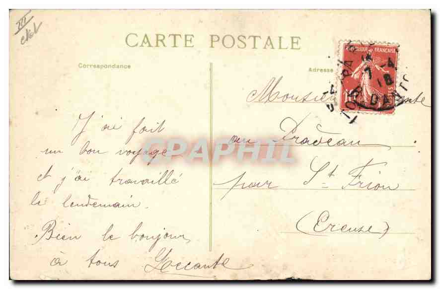 Paris-Venise — Inondations 1910 — Embarquement rue des Grands-Degrés (V° arrt) — Verso