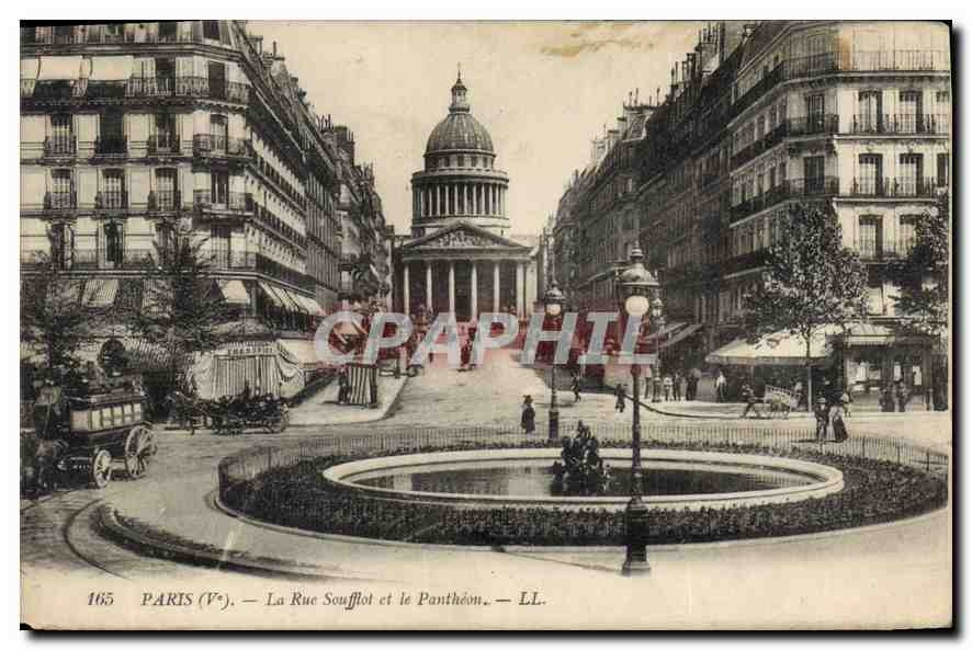 CPA Paris Ve la rue Soufflot et le Pantheon 