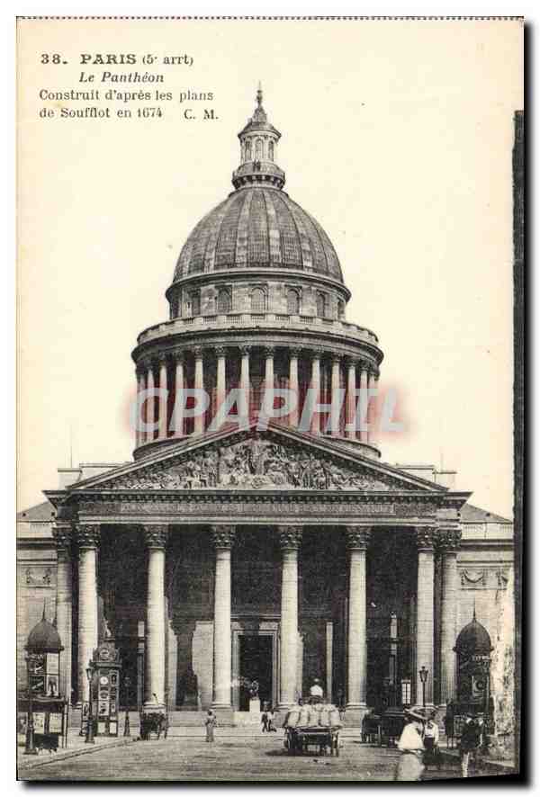 CPA Paris 5e arrt le Pantheon construit d'apres les plans de Soufflot en 1674 