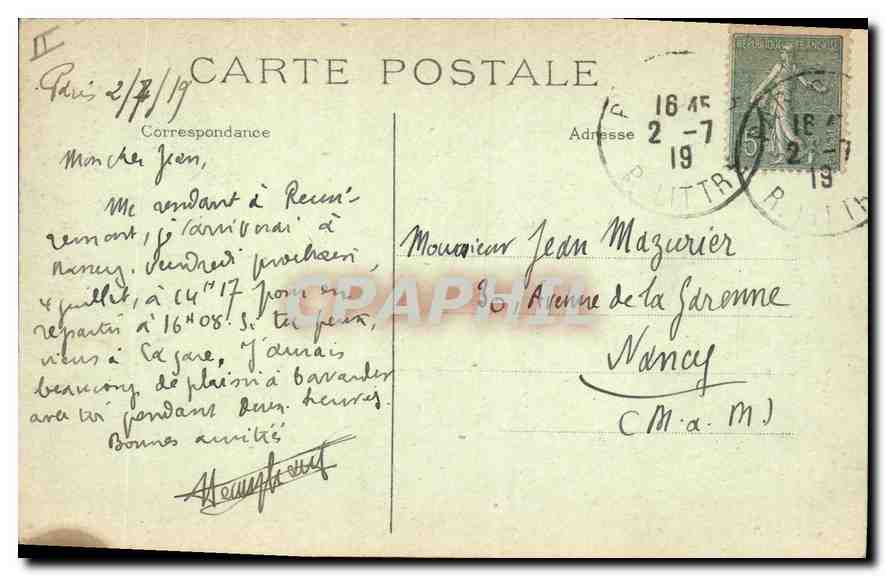 CPA Paris 5e la rue Soufflot  — Rückseite