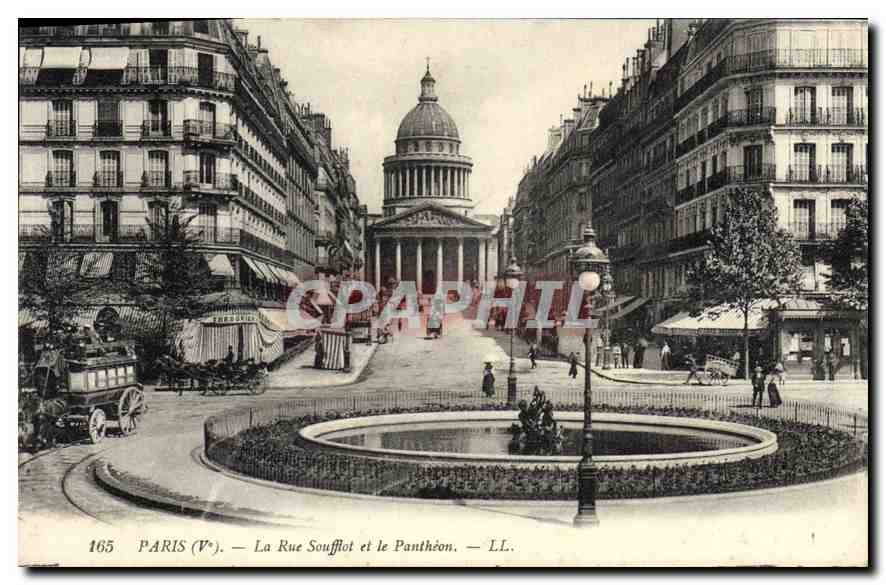 CPA Paris Ve la Rue Soufflot et le Pantheon 
