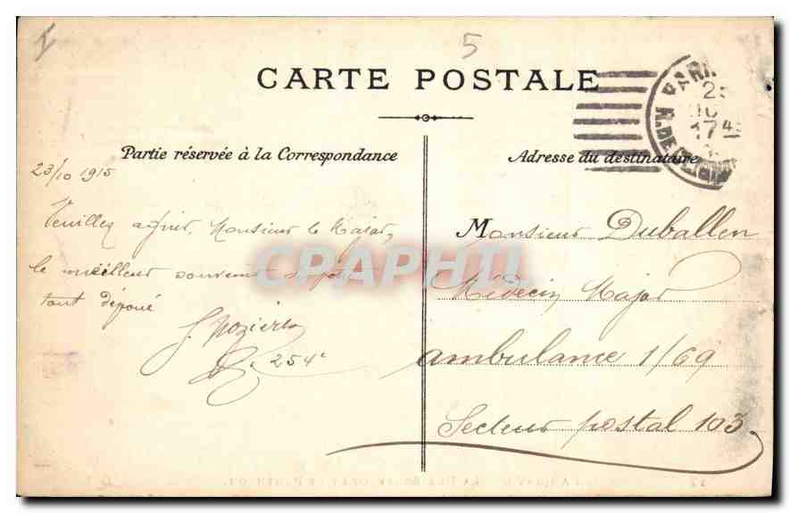 CPA Paris Ve la rue Soufflot et le Pantheon  — Rückseite