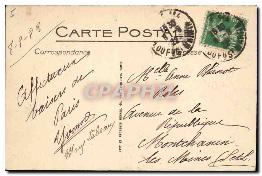 PARIS (V°) — La Rue Soufflot et le Panthéon — I.L.L. — Rückseite