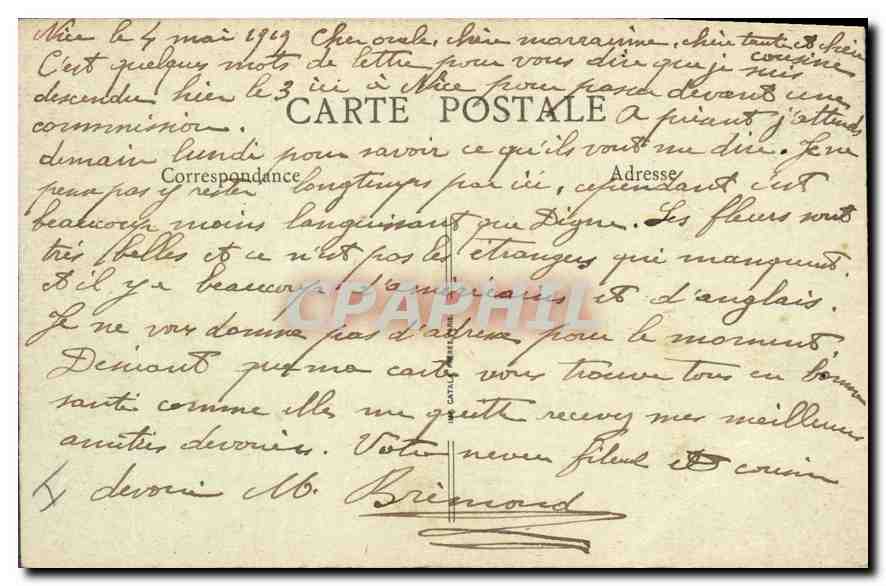 CPA La Cote d'Azur Monte Carlo un coin des jardins et hotel Riviera  — Rückseite