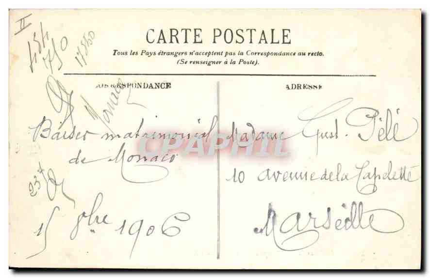 CPA Monte Carlo la Rampe et les hotels  — Rückseite
