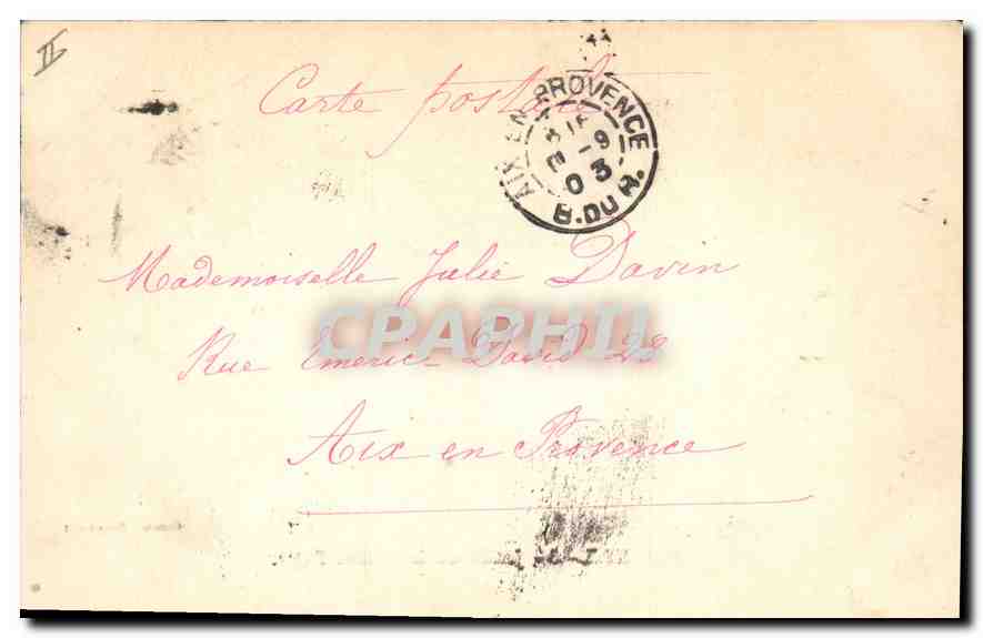 CPA Marseille Jardin de la Colline Puget  — Rückseite