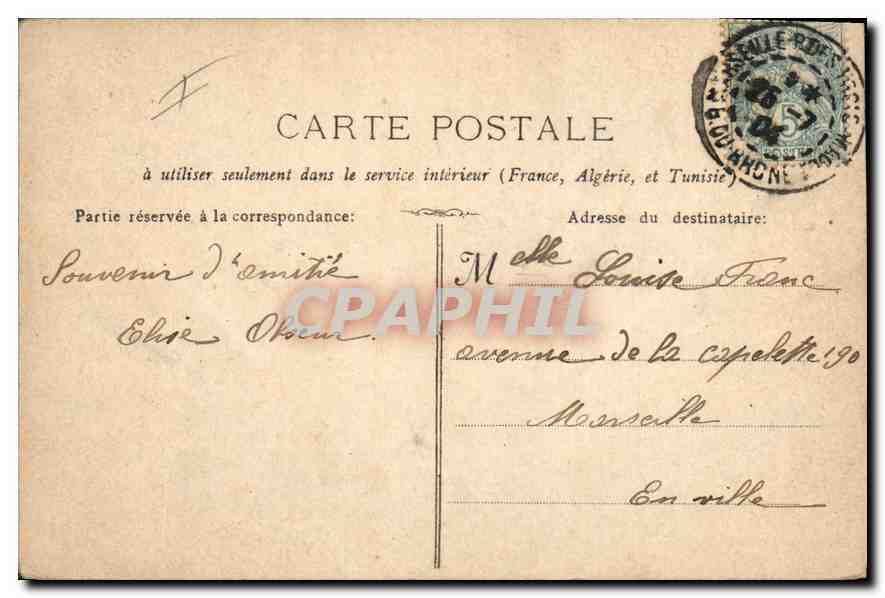 CPA Marseille la gare  — Verso