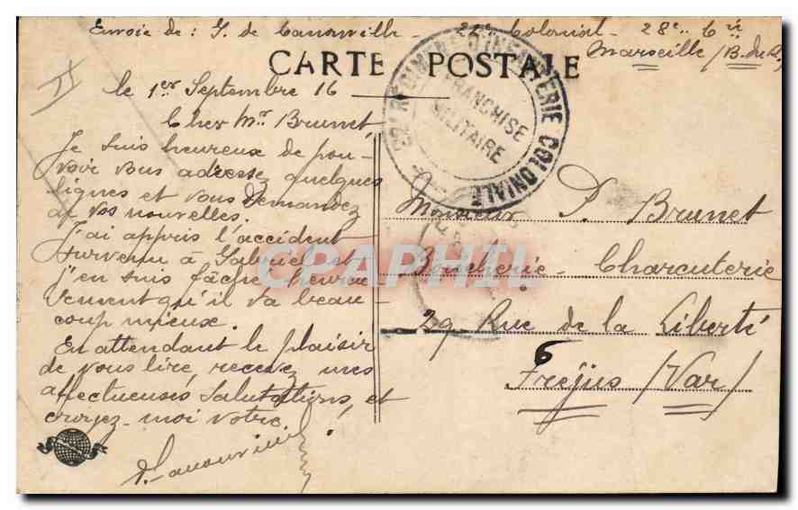 CPA Marseille la Bibliotheque  — Verso