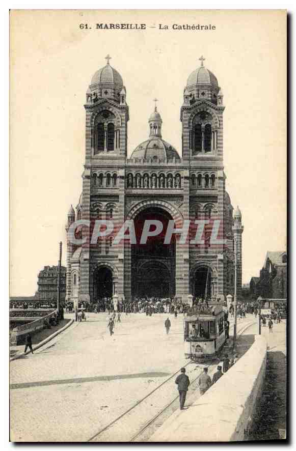 CPA Marseille la cathedrale Tramway
