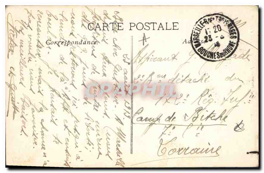 CPA Marseille Monument Puget  — Verso