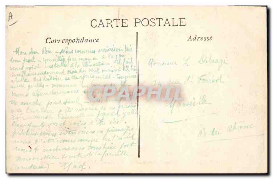 CPA Marseille Laboratoire A Marlon de Zoologie Marine  — Verso