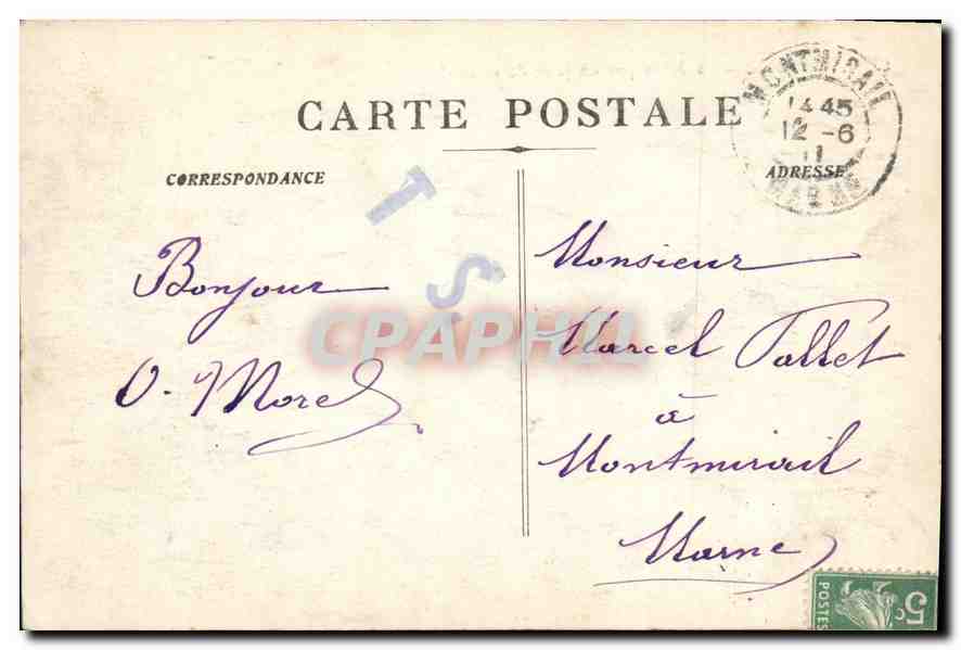 CPA Marseille la Jetee par un jour de Mistral  — Verso