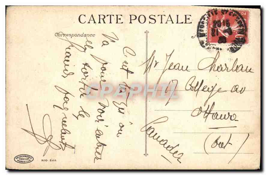 CPA Marseille la Jetee et Phare Sainte Marie  — Rückseite