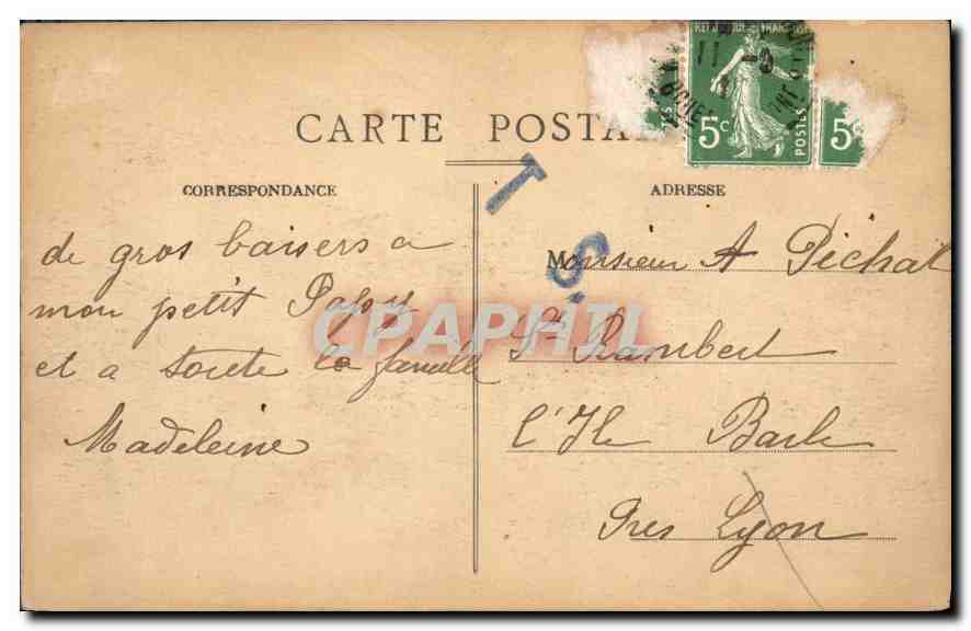 CPA Marseille Quai d'embarquement des Messageries Maritimes  — Verso
