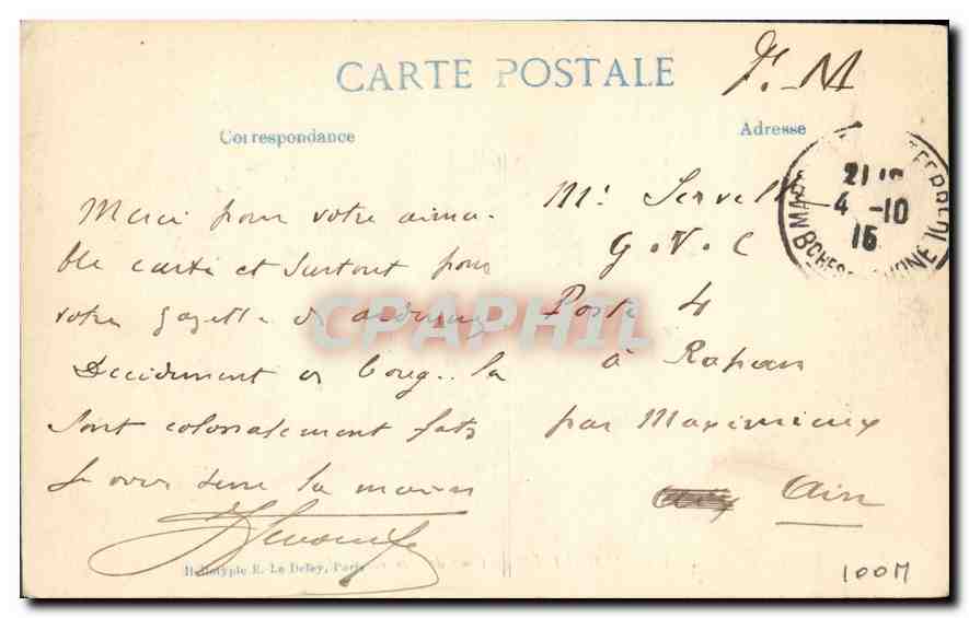 CPA Marseille Coup de Mer sur la Jetee  — Verso