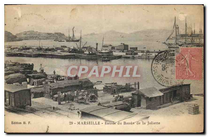 Marseille — Entrée du Bassin de la Joliette — Édition B. F. n° 29