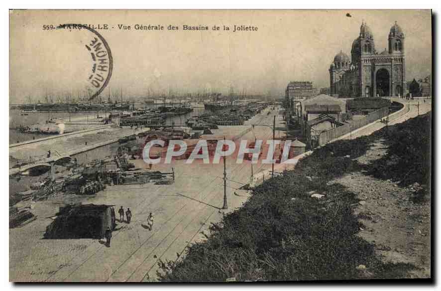 CPA Marseille vue generale des Bassins de la Joliette 