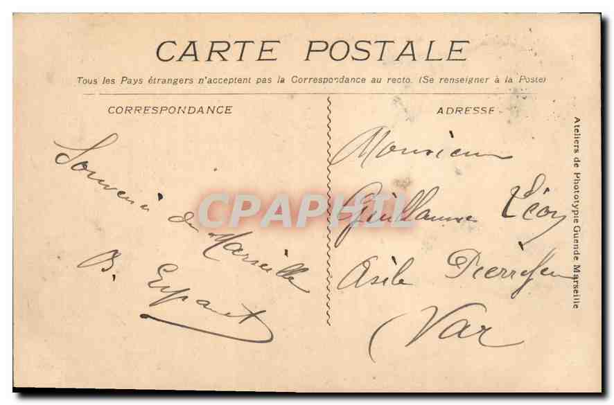 CPA Marseille vue generale des Bassins de la Joliette  — Rückseite