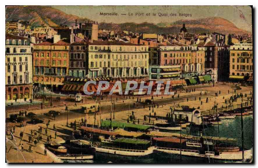 CPA Marseille le port et le Quai des Belges 