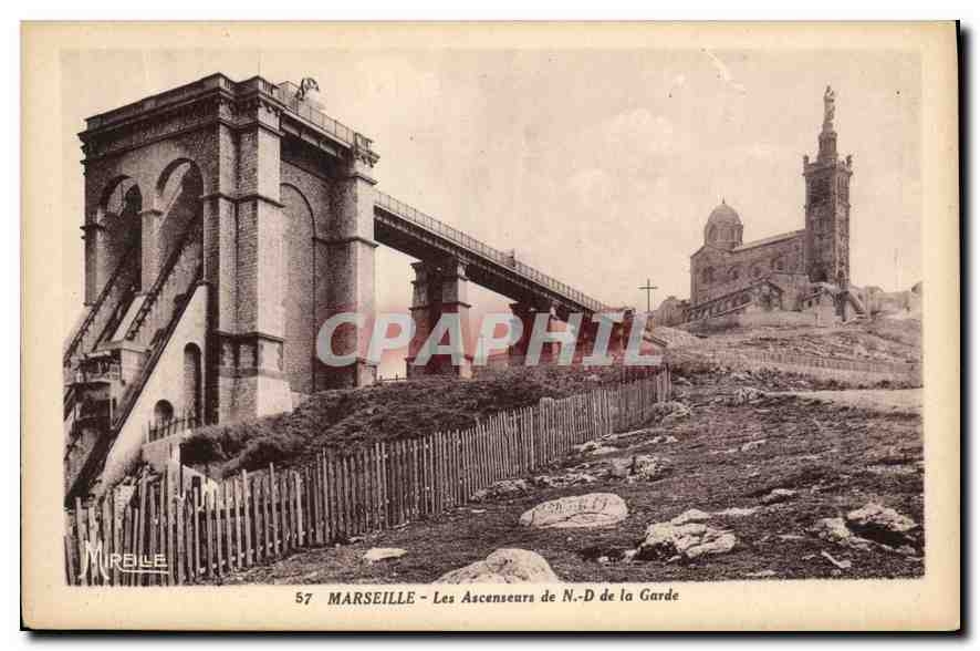 CPA Marseille les Ascenseurs de N D de la Garde 