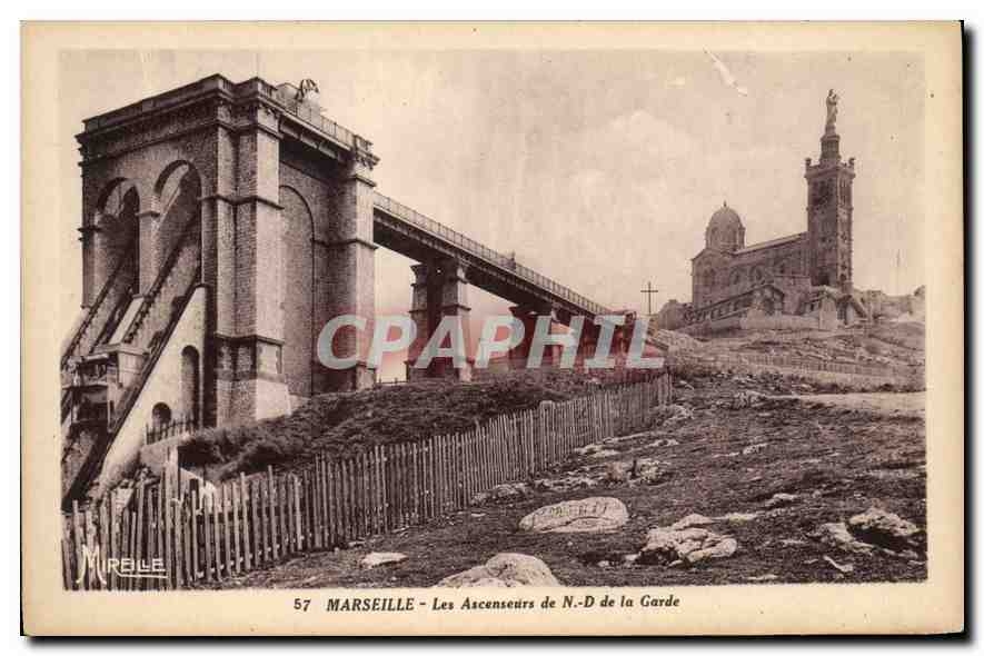 CPA Marseille les Ascenseurs de N D de la Garde 