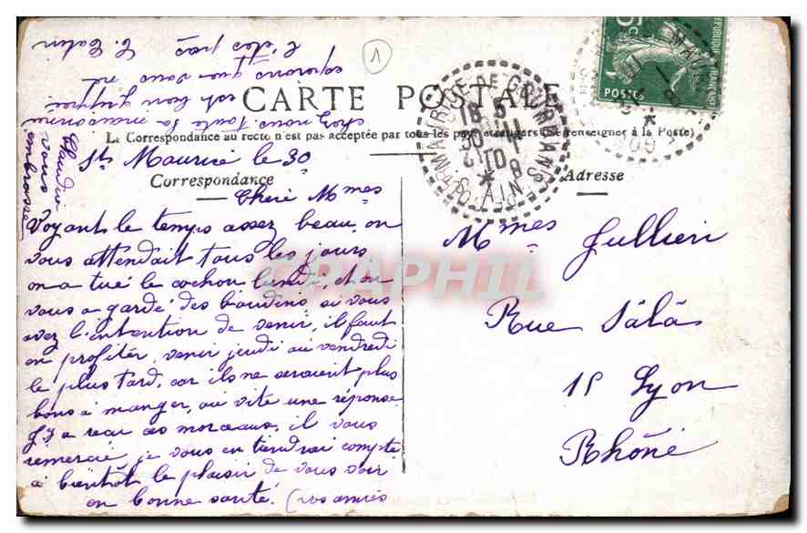 CPA Marseille la Corniche  — Verso