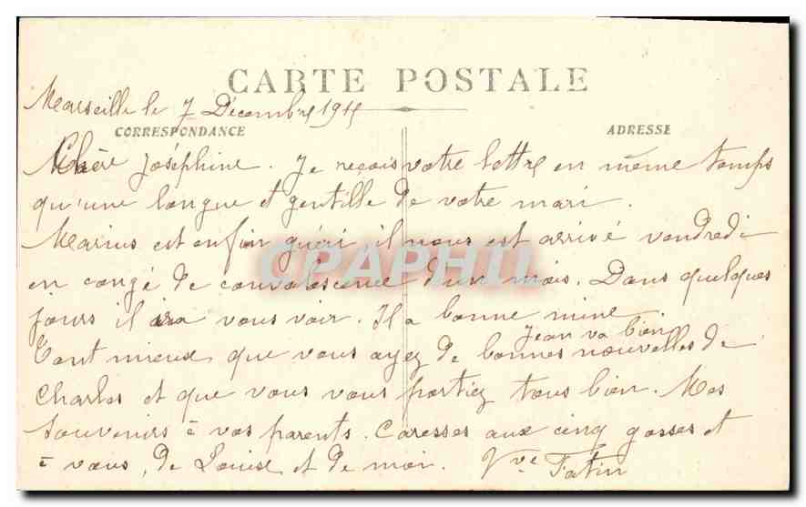 CPA Marseille la Corniche l'Anse du Prophete  — Verso