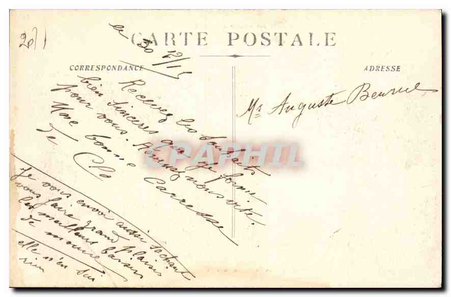 CPA Marseille la Jetee par un jour de Mistral  — Verso