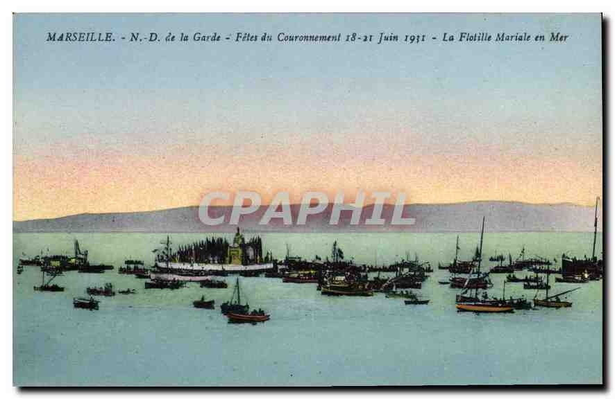 Marseille - N.-D. de la Garde - Fêtes du Couronnement 18-21 Juin 1931 - La Flotille Mariale en Mer