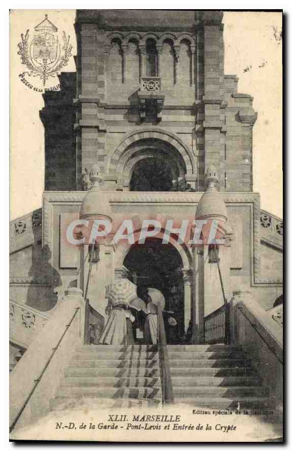 CPA Marseille N D de la Garde Pont Levis et entree de la Crypte 