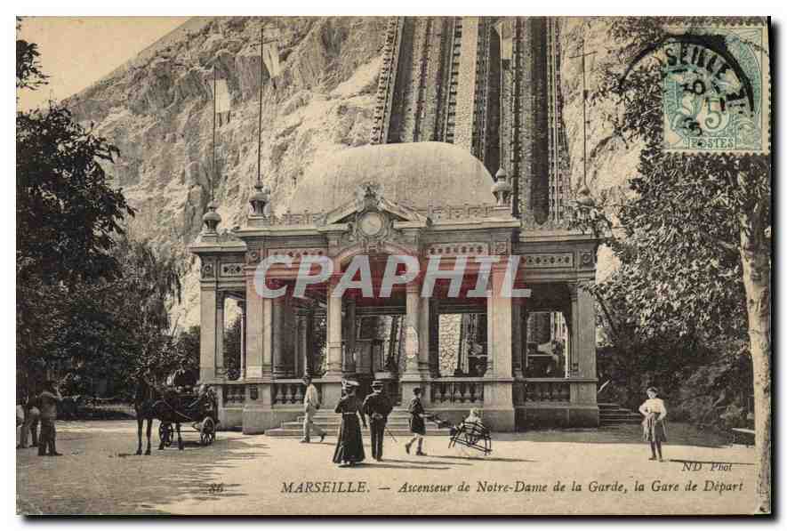 Marseille — Ascenseur de Notre-Dame de la Garde, la Gare de Départ — ND Phot