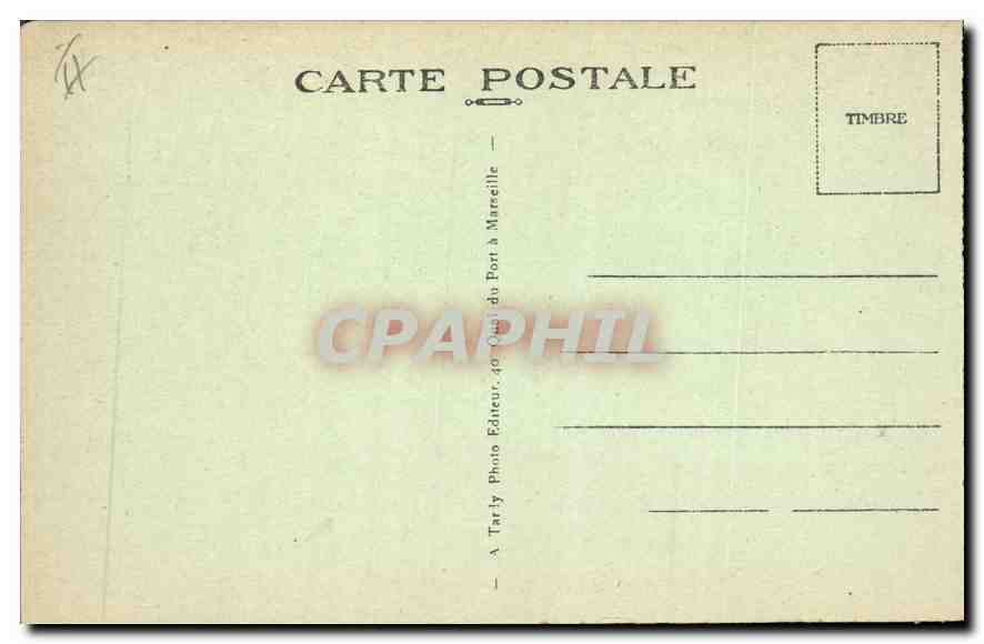 Marseille — Fêtes du Couronnement de N.-D. de la Garde — L'arrivée du cortège dans le vieux Port — A. T. — Verso