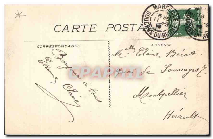 CPA Marseille la Vierge de la Garde  — Rückseite