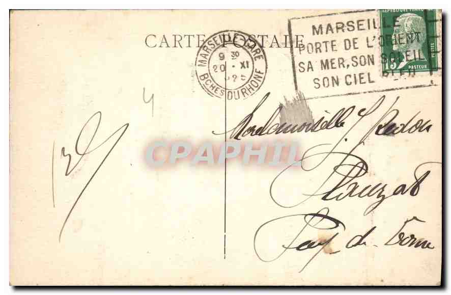 CPA Marseille entree du port de la Joliette Bateaux — Rückseite