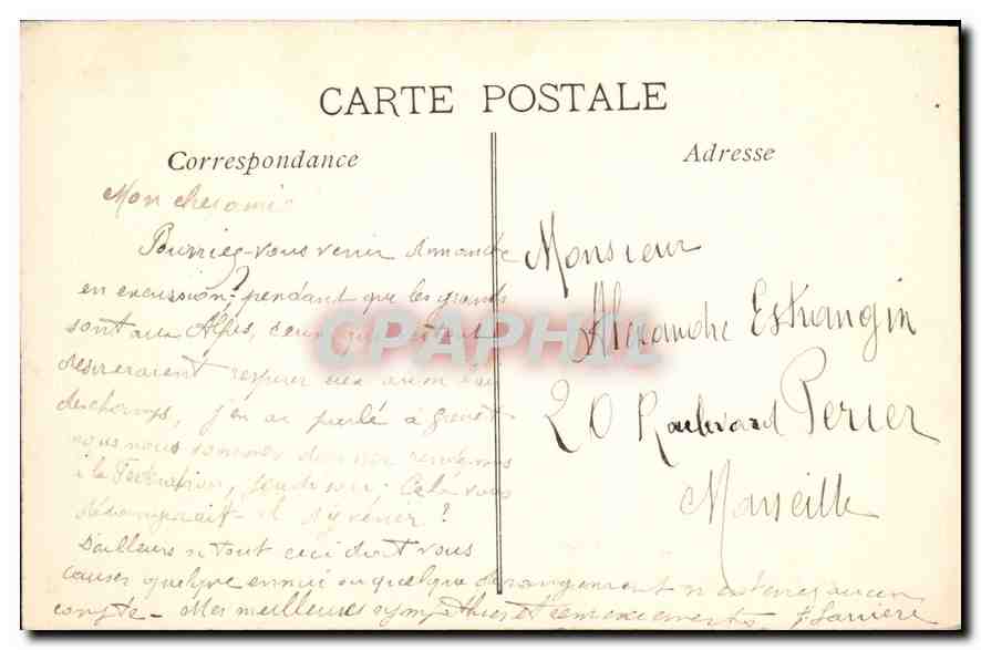CPA Marseille le chateau d'If  — Rückseite