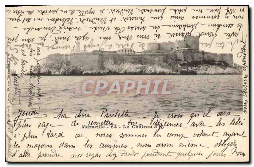 Marsella - El Castillo de If — fototipia E. Lasser, 10 rue Tuckeband - Anverso