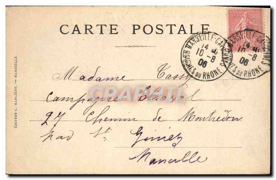 CPA Marseille le chateau d'If  — Rückseite