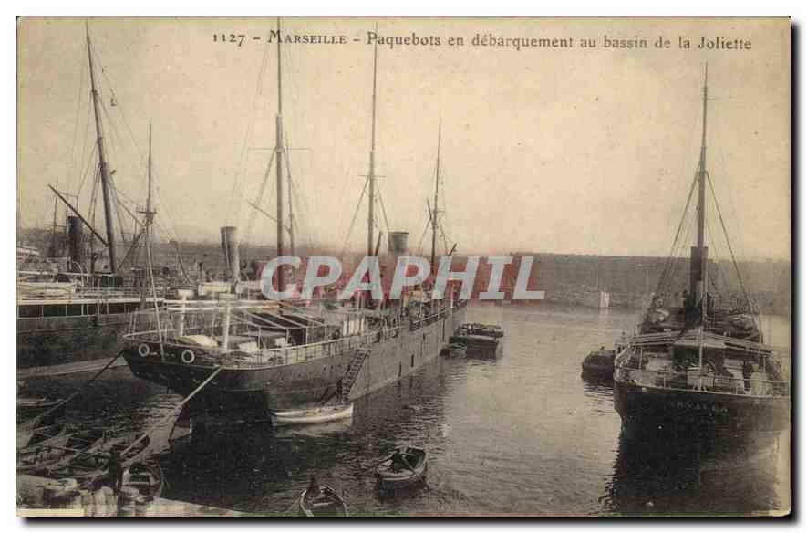 Marseille — Paquebots en débarquement au bassin de la Joliette — éditeur non identifié, n° de série 1127