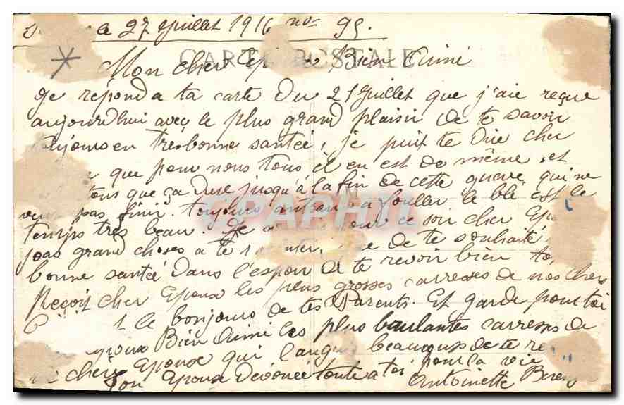 CPA Marseille Notre Dame de la Garde  — Rückseite