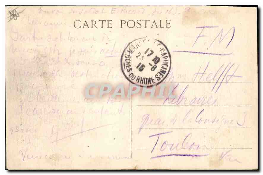 CPA Marseille Notre Dame de la Garde  — Rückseite